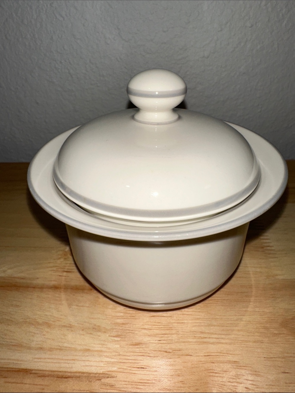 Lenox, For the Grey, Pinstripes Sugar Bowl with Lid
